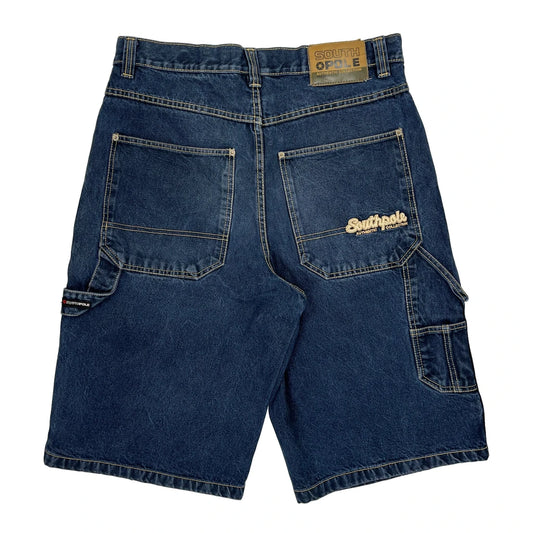 Southpole Baggy Denim Shorts - 32W 12L Blue Denim