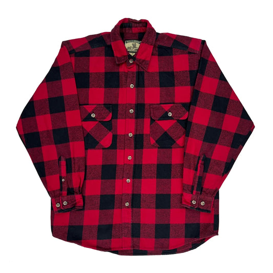 Field & Stream Checked Flannel Shirt - Medium Red Cotton