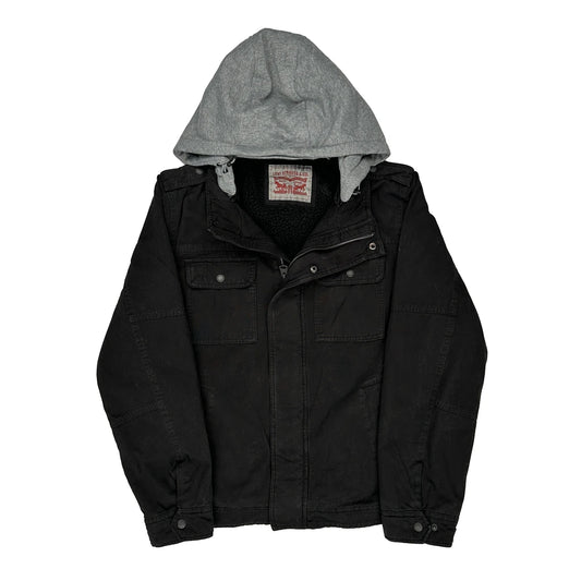 Vintage Original Riveted Levis Jacket - Medium Black Cotton