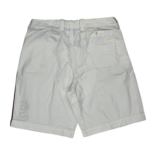 Vintage USA Patch Polo By Ralph Lauren Graphic Shorts - 34W 9L White Cotton
