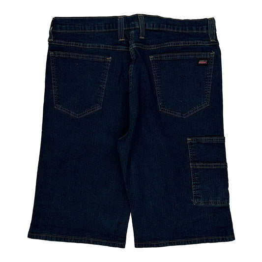 Dickies Denim Shorts - 36W 13L Dark Wash Cotton Blend