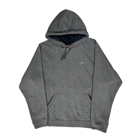 Nike Hoodie - Large Grey Cotton Blend