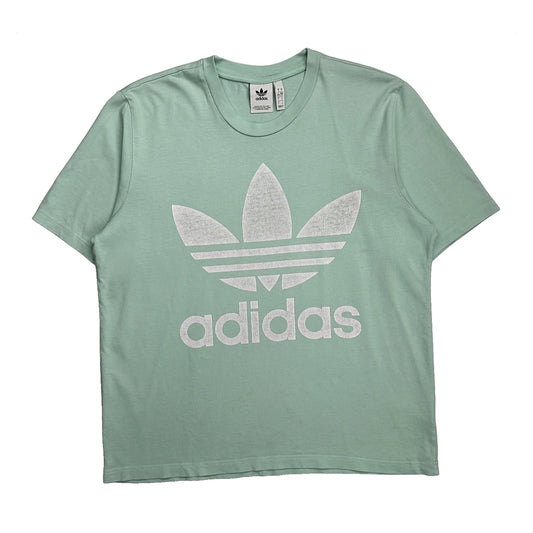 Trefoil Logo Adidas T-Shirt - Large Green Cotton