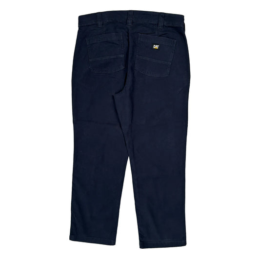 Vintage Cat Workwear Trousers - 38W 29L Navy Cotton
