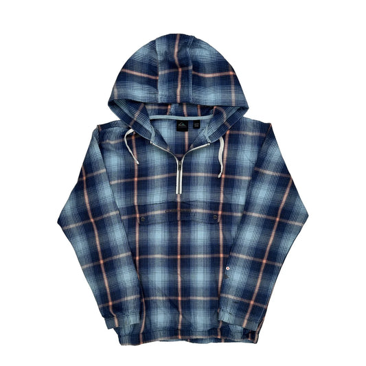 Quiksilver Checked Flannel Jacket - Small Blue Cotton