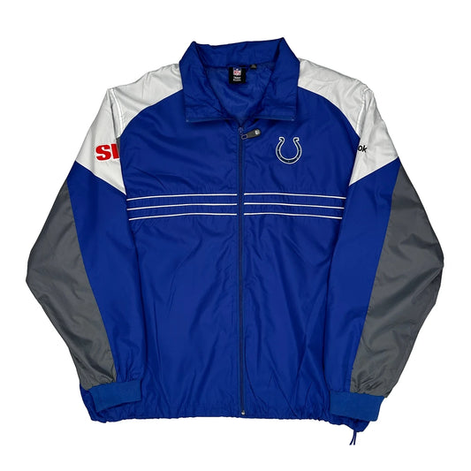 Vintage Indianapolis Colts Reebok Nfl Windbreaker - XL Blue Polyester