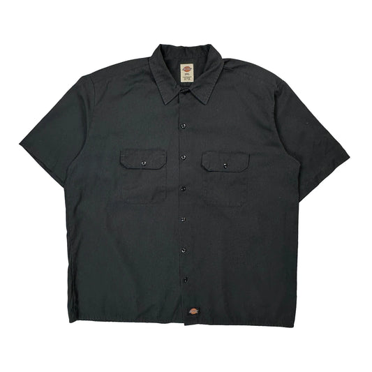 Vintage Dickies Workwear Short Sleeve Shirt - 2XL Black Polyester Blend