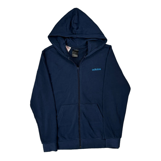 Vintage Age 14-15 Adidas Hoodie - Large Blue Cotton