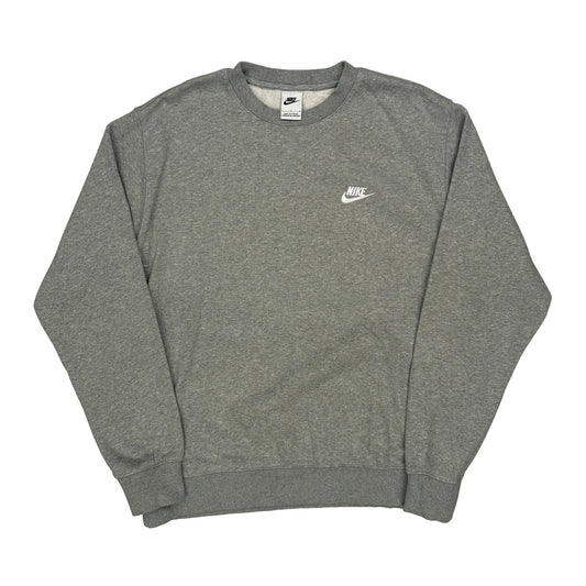 Nike Sweatshirt - Large Grey Cotton Blend