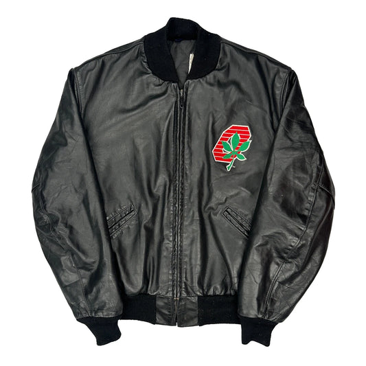 Ohio State Unbranded Leather Jacket - Large Black Leather