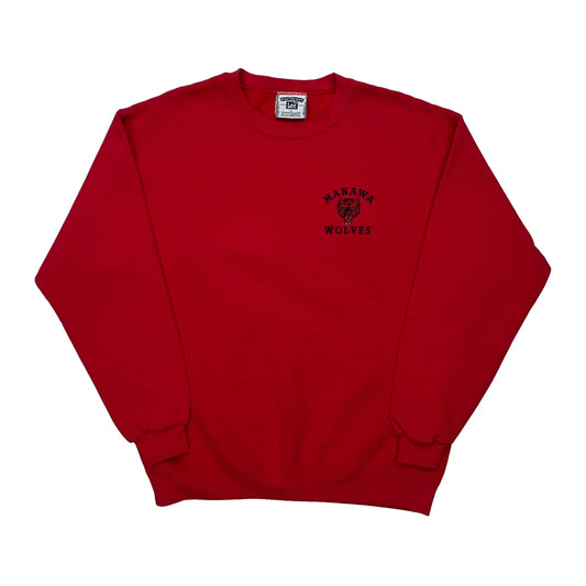 Manawa Wolves Lee Sweatshirt - Large Red Cotton
