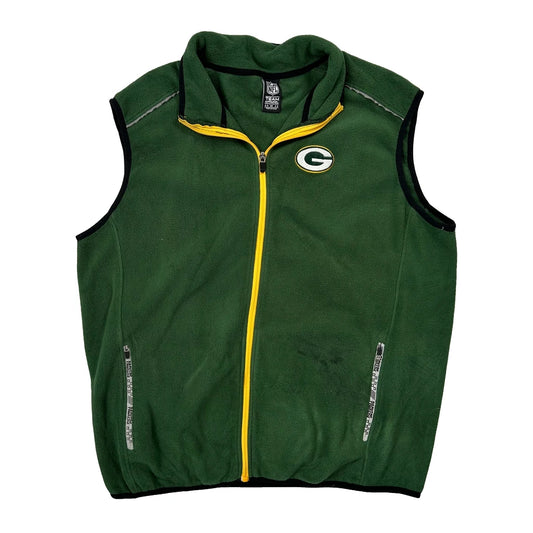 Vintage Green Bay Packers Nfl Football Fleece Jacket - Medium Green Polyester