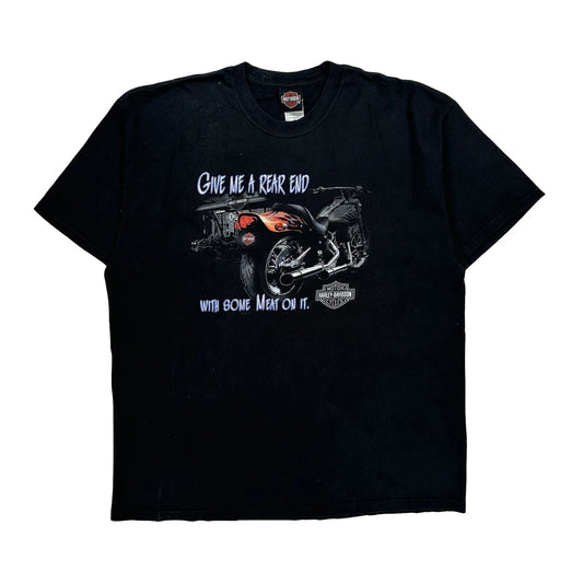 Vintage Roeder Harley Davidson Shop Harley Davidson Graphic T-Shirt - 2XL Black Cotton