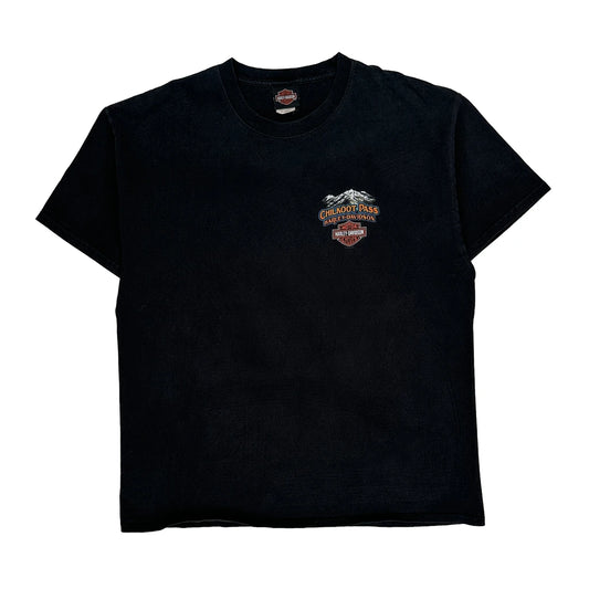 Skagway Alaska Harley Davidson Graphic T-Shirt - XL Black Cotton