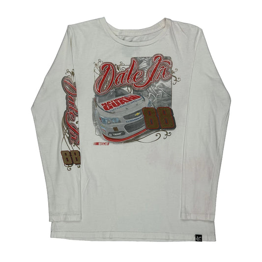 Dale Jr. Chase Authentics Nascar Long Sleeve T-Shirt - Large White Cotton