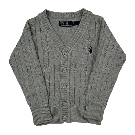 Age 5 Polo By Ralph Lauren Cardigan - Small Grey Cotton
