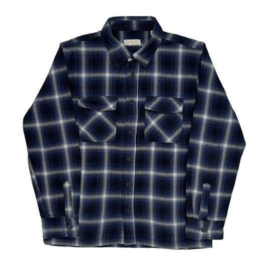 Unbranded Checked Flannel Shirt - Medium Blue Cotton