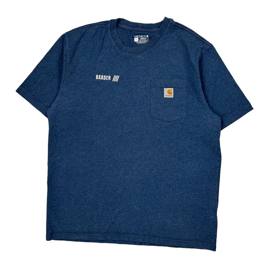 Vintage Carhartt T-Shirt - Large Blue Cotton