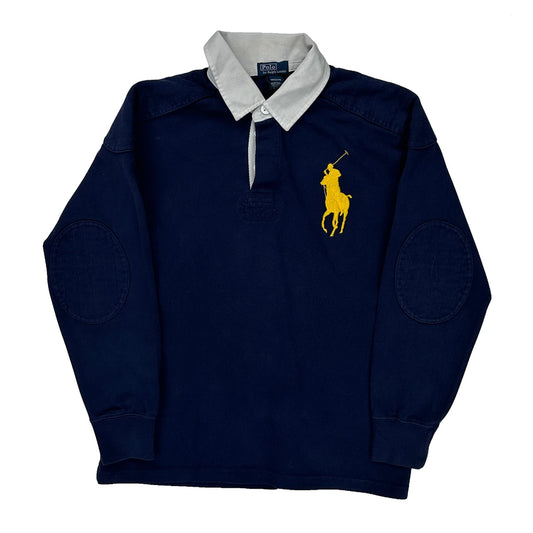 Age 10 Polo By Ralph Lauren Rugby Shirt - Medium Navy Cotton