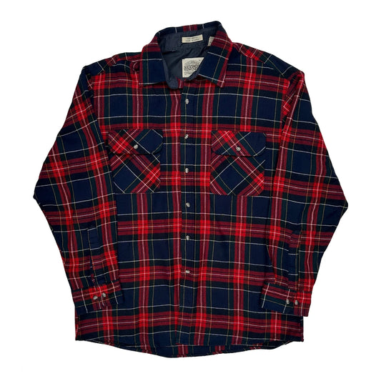 Saugatuck Checked Flannel Shirt - Large Red Acrylic