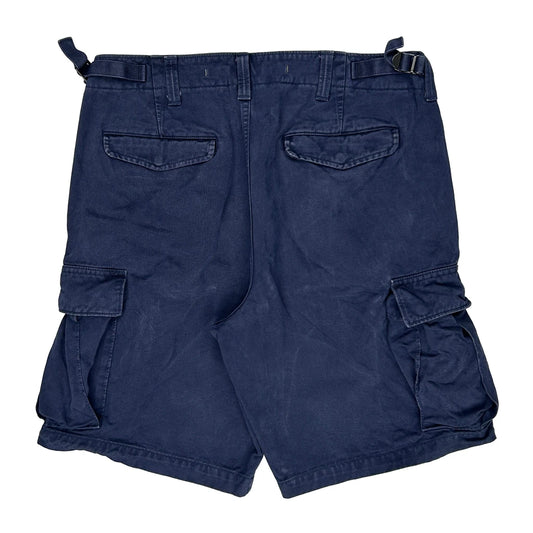 Vintage American Eagle Cargo Shorts - 34W 10L Blue Cotton