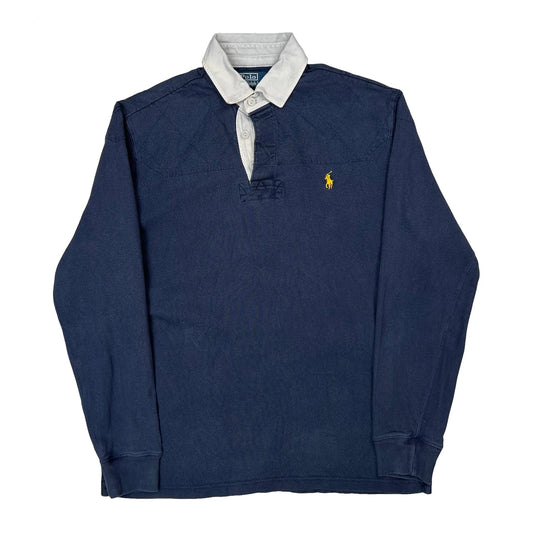 Polo By Ralph Lauren Rugby Shirt - Small Blue Cotton