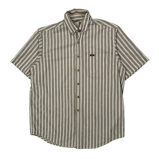 Carhartt Striped Short Sleeve Shirt - Medium Beige Cotton