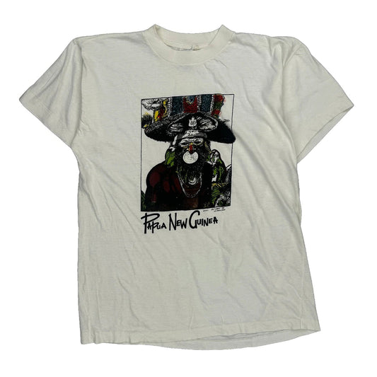 Papua New Guinea Zodiac Sports Single Stitch T-Shirt - Medium White Cotton