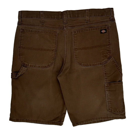 Dickies Baggy Carpenter Shorts - 35W 10L Brown Cotton Blend
