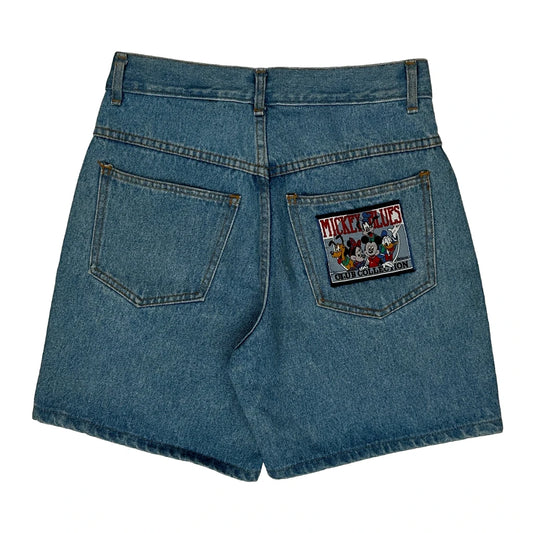 Vintage Mickey Mouse Mickey & Co. Cartoon Denim Shorts - 28W UK 8 Blue Denim