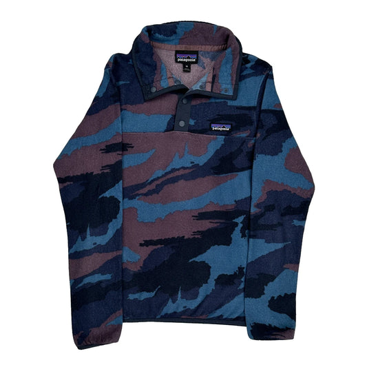 Vintage Patagonia Camo Fleece - XS Blue Polyester