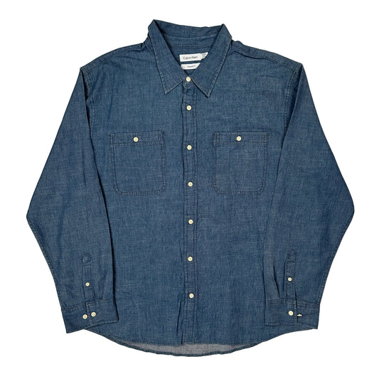 Vintage Calvin Klein Denim Shirt - XL Blue Cotton