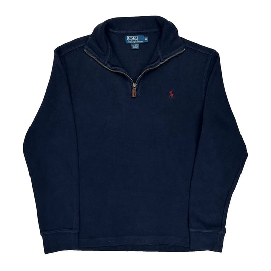 Polo By Ralph Lauren 1/4 Zip - Medium Navy Cotton