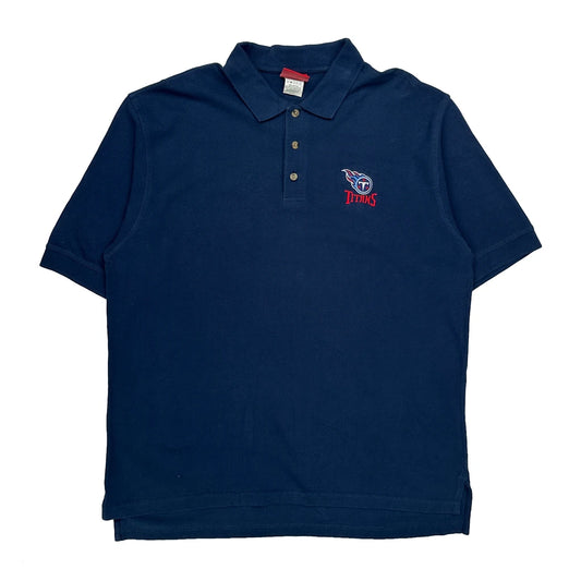 Vintage Titans Nfl Polo Shirt - XL Blue Cotton