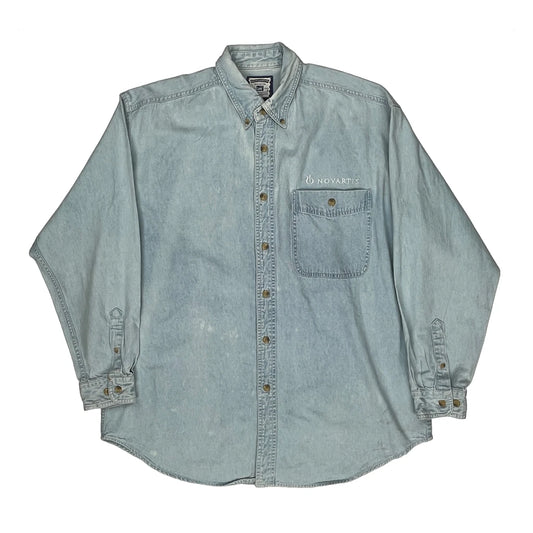 Lee Denim Shirt - Large Light Wash Cotton