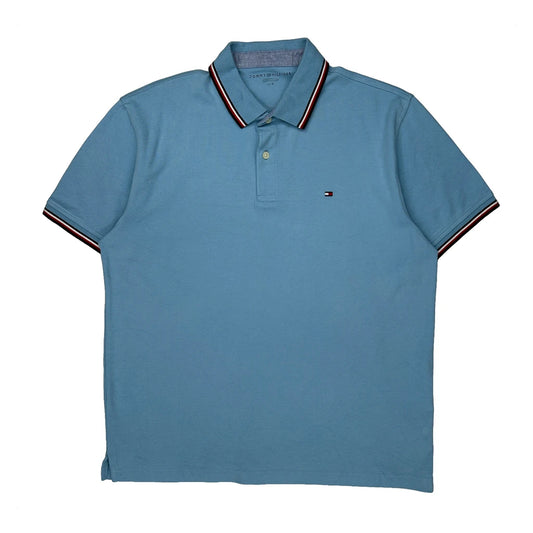 Tommy Hilfiger Polo Shirt - Large Blue Cotton