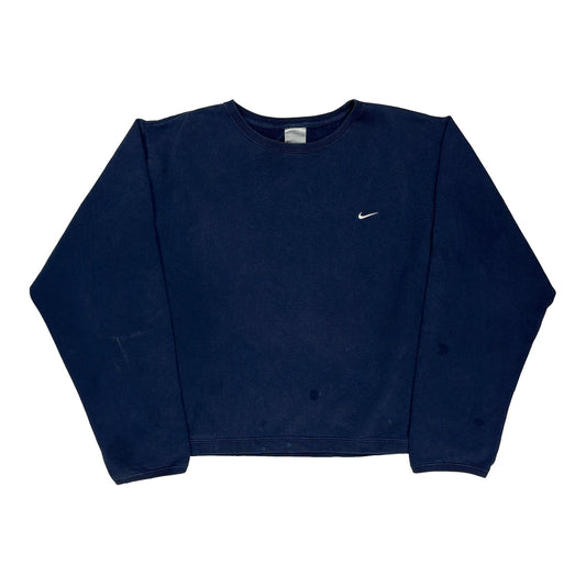 Nike 1/4 Zip - Large Navy Cotton