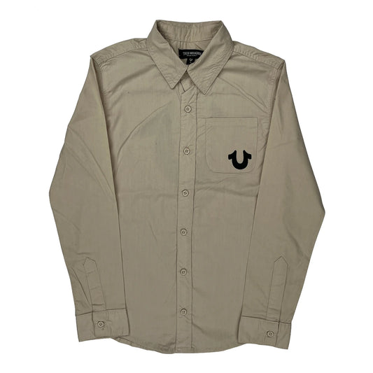 Age 10 True Religion Shirt - Medium Beige Cotton
