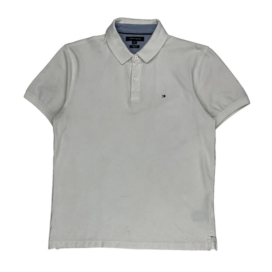Tommy Hilfiger Slim Fit Polo Shirt - XL White Cotton