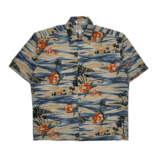 Pierre Cardin Floral Hawaiian Shirt - XL Multicoloured Cotton