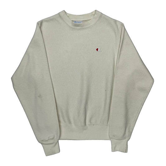 Vintage Reverse Weave Champion Sweatshirt - XS Cream Cotton
