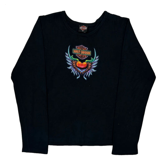 Las Vegas Harley Davidson Graphic Long Sleeve T-Shirt - XL Black Cotton