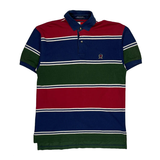 Tommy Hilfiger Striped Polo Shirt - Small Multicoloured Cotton