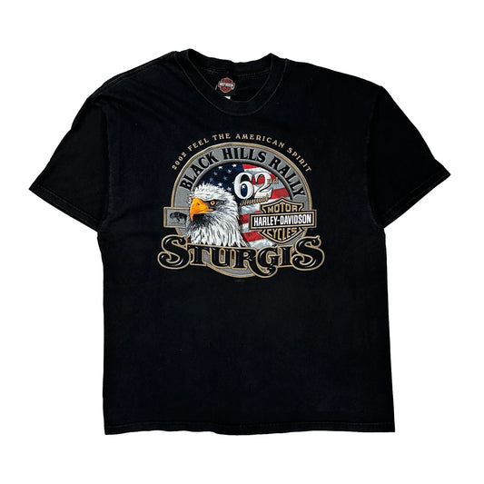 Black Hills Rally 62Nd Annual Sturgis Harley Davidson Graphic T-Shirt - XL Black Cotton