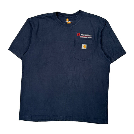 Vintage Xcel Energy Carhartt T-Shirt - Large Blue Cotton