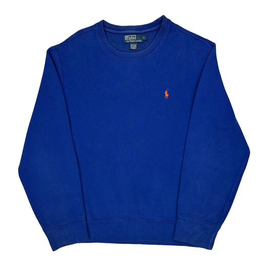 Polo By Ralph Lauren Sweatshirt - Large Blue Cotton