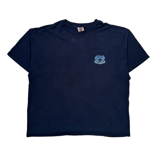 Vintage Kent'S Harley-Davidson Abilene, Tx Harley Davidson Graphic T-Shirt - 3XL Navy Cotton