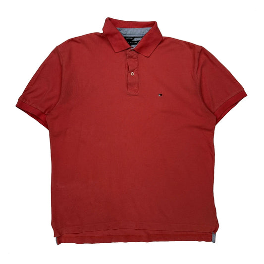 Vintage Tommy Hilfiger Polo Shirt - Large Red Cotton