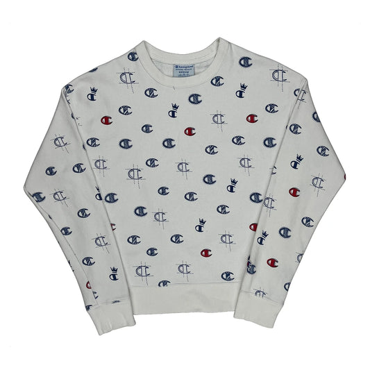 Reverse Weave Champion Sweatshirt - Medium White Cotton Blend
