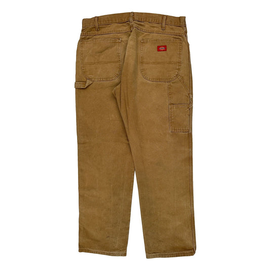 Dickies Carpenter Trousers - 36W 32L Brown Cotton